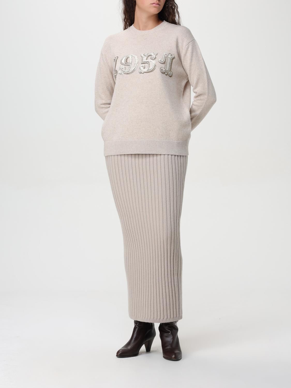 Max Mara Max Mara Sweater Woman Beige Size L / US 10 / IT 46 - 2 Thumbnail