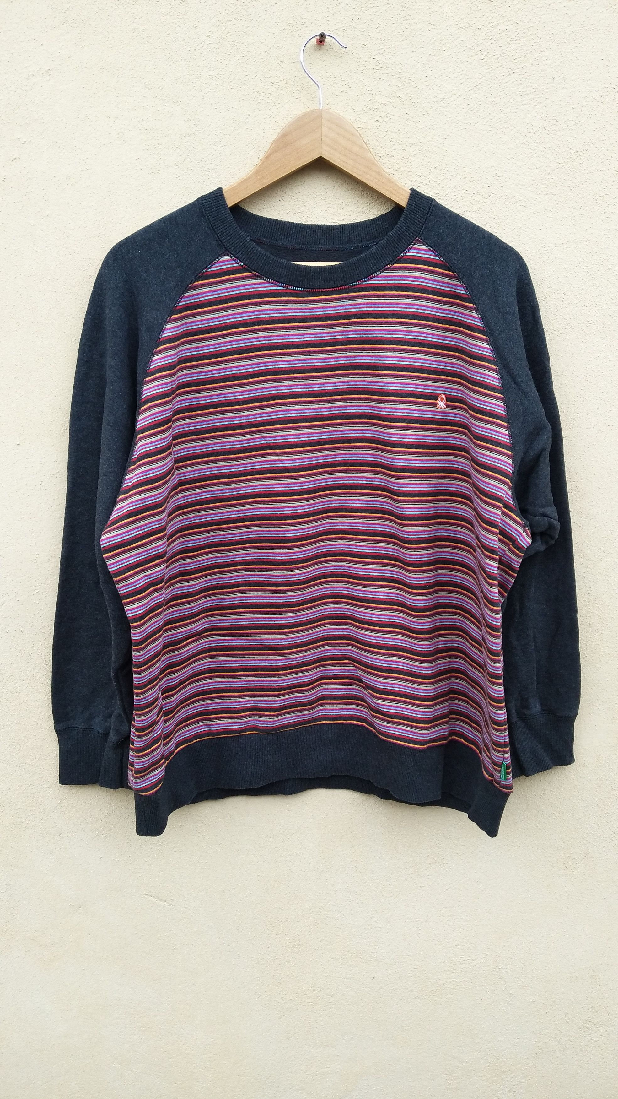 United Colors Of Benetton 🔥 United Colors of Benetton sweatshirt stripes multicolors Size US L / EU 52-54 / 3 - 1 Thumbnail
