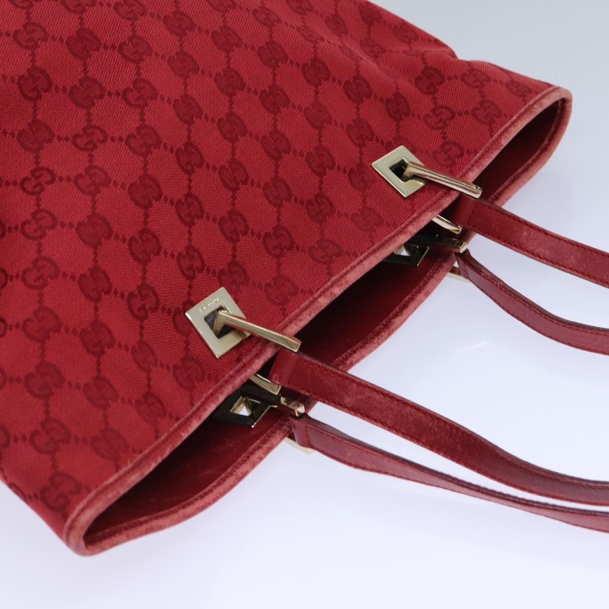 Gucci Gg Canvas Red Canvas Tote Bag (Pre-Owned) Size ONE SIZE - 4 Thumbnail