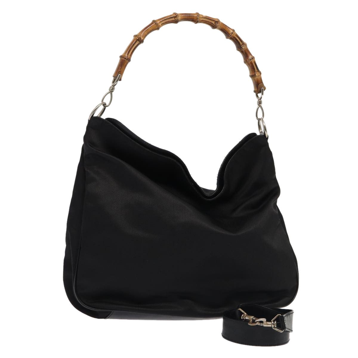 Gucci Bamboo Black Synthetic Handbag (Pre-Owned) Size ONE SIZE - 12 Thumbnail