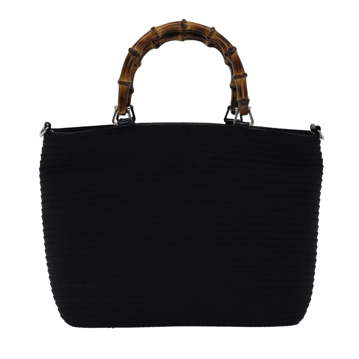 Gucci Bamboo Black Canvas Handbag (Pre-Owned) Size ONE SIZE - 2 Thumbnail