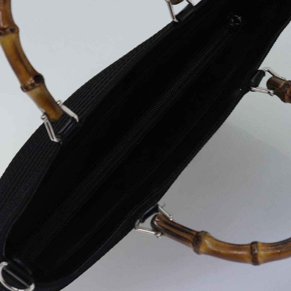 Gucci Bamboo Black Canvas Handbag (Pre-Owned) Size ONE SIZE - 4 Thumbnail