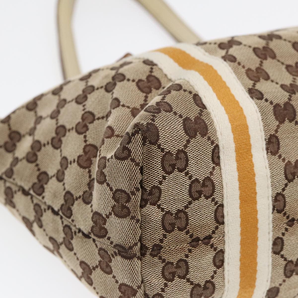 Gucci Sherry Beige Canvas Tote Bag (Pre-Owned) Size ONE SIZE - 14 Thumbnail