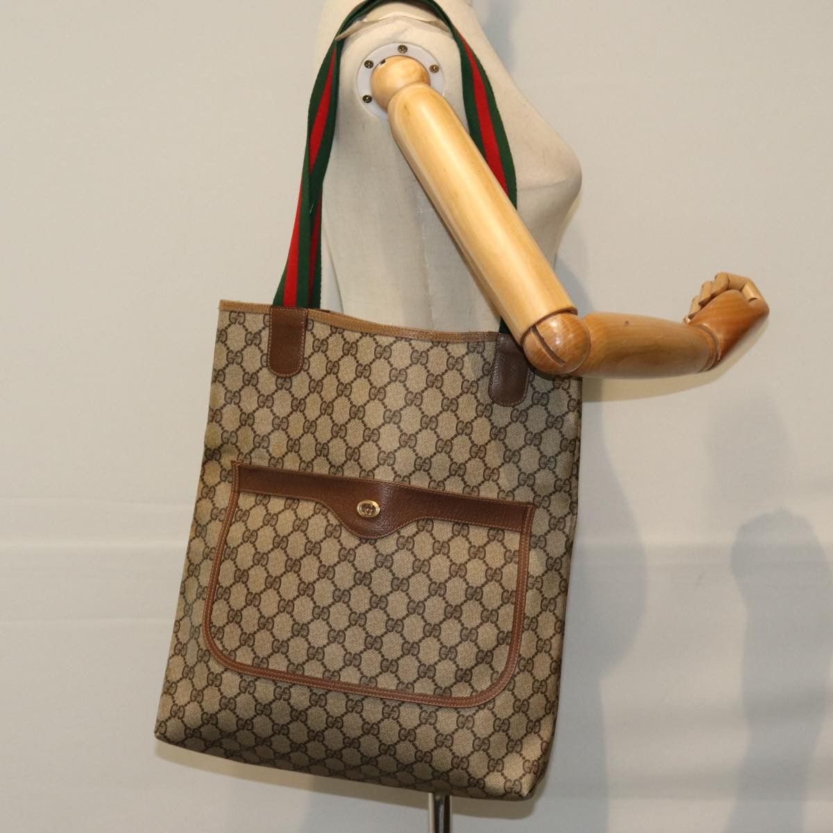 Gucci Gg Supreme Beige Canvas Tote Bag (Pre-Owned) Size ONE SIZE - 7 Thumbnail