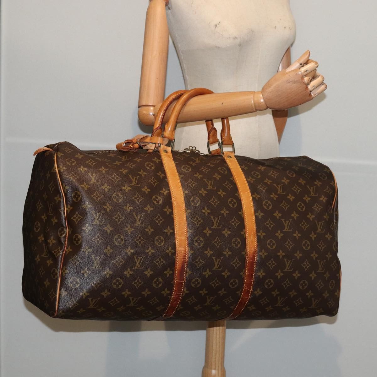 Louis Vuitton Keepall 60 Brown Canvas Travel Bag (Pre-Owned) Size ONE SIZE - 7 Thumbnail