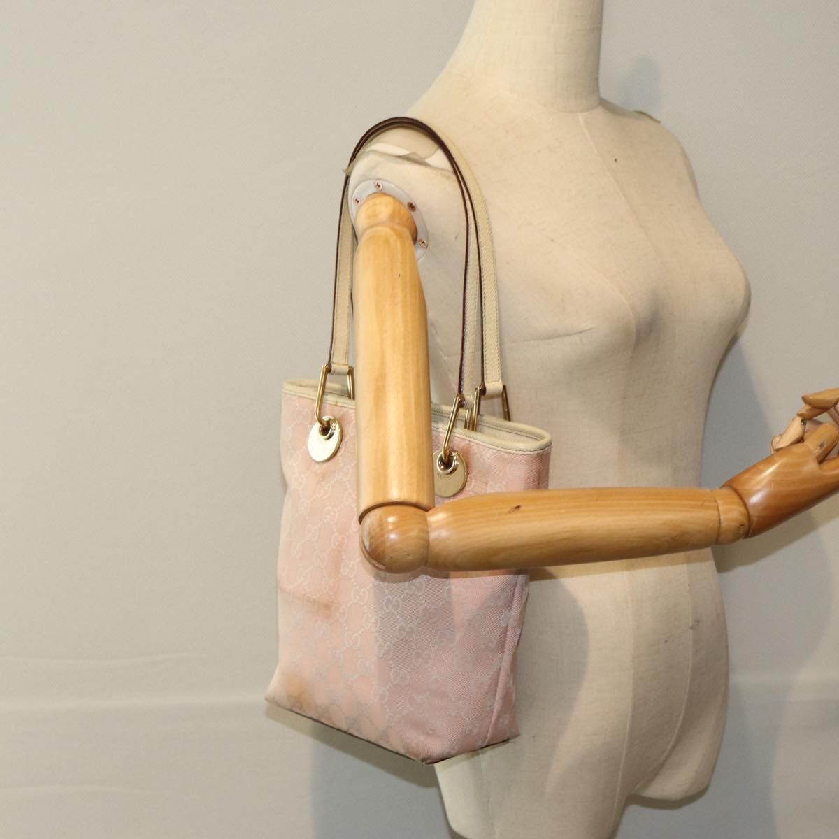 Gucci Gg Canvas Pink Canvas Tote Bag (Pre-Owned) Size ONE SIZE - 7 Thumbnail