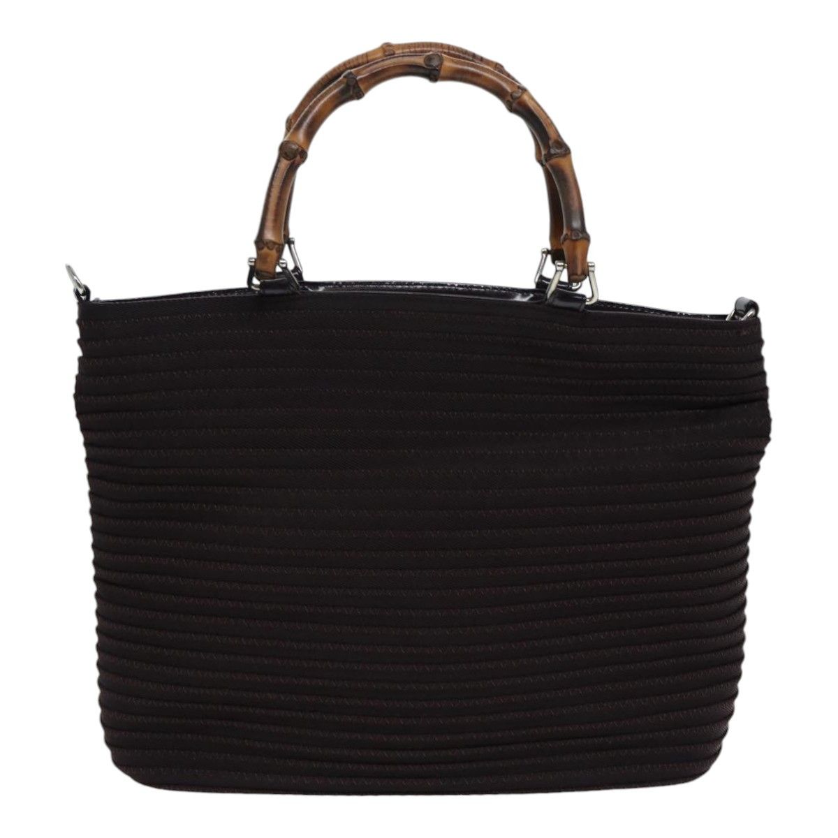Gucci Bamboo Black Canvas Shoulder Bag (Pre-Owned) Size ONE SIZE - 2 Thumbnail