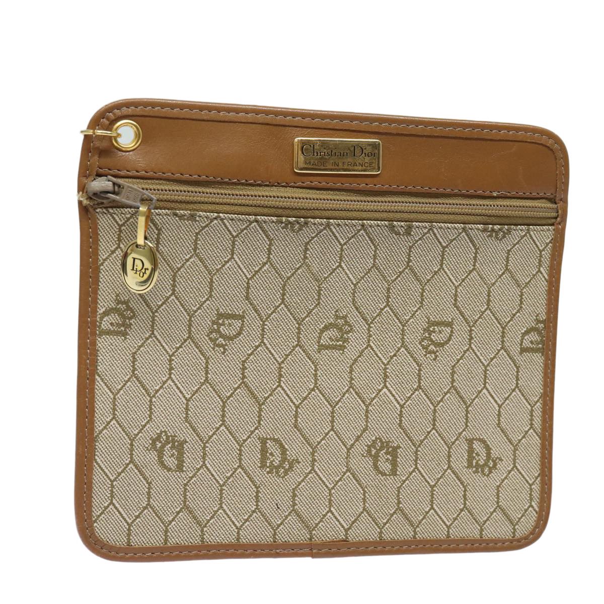 Dior Honeycomb Beige Canvas Clutch Bag (Pre-Owned) Size ONE SIZE - 13 Thumbnail