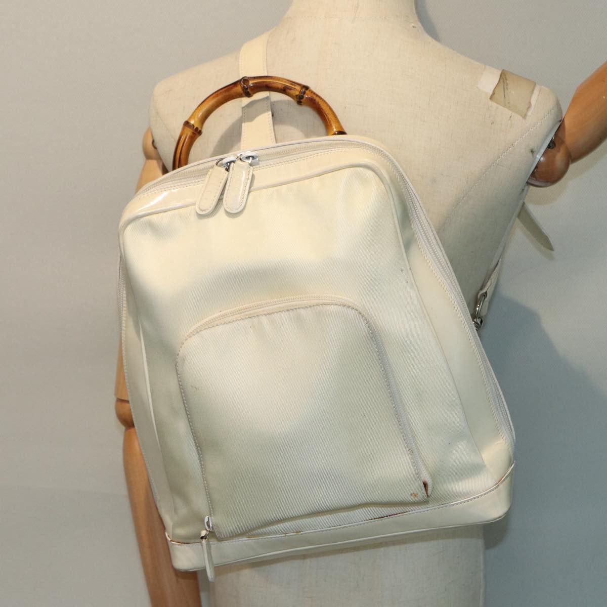 Gucci Bamboo White Leather Shoulder Bag (Pre-Owned) Size ONE SIZE - 10 Thumbnail