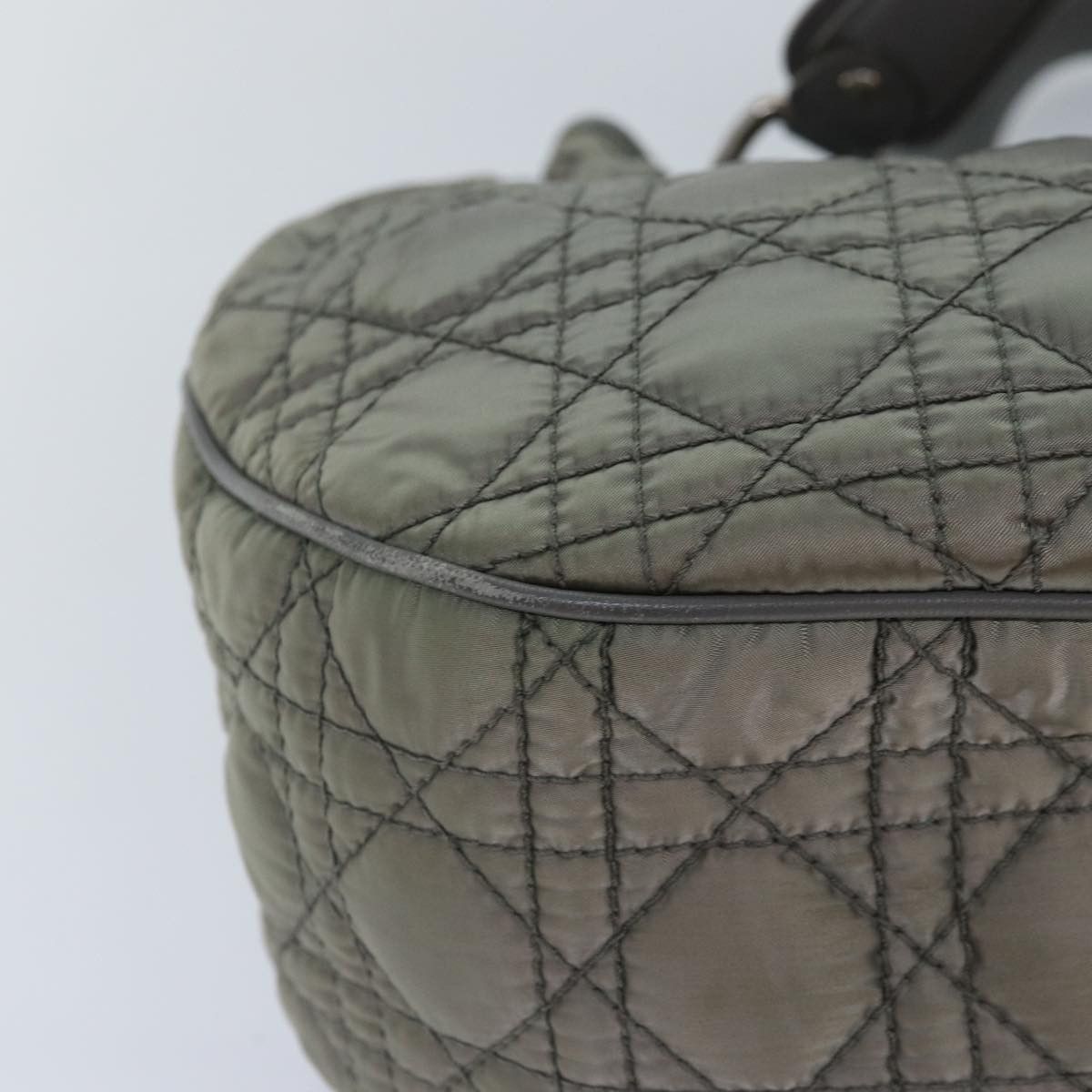 Dior Cannage Lady Grey Synthetic Handbag (Pre-Owned) Size ONE SIZE - 9 Thumbnail