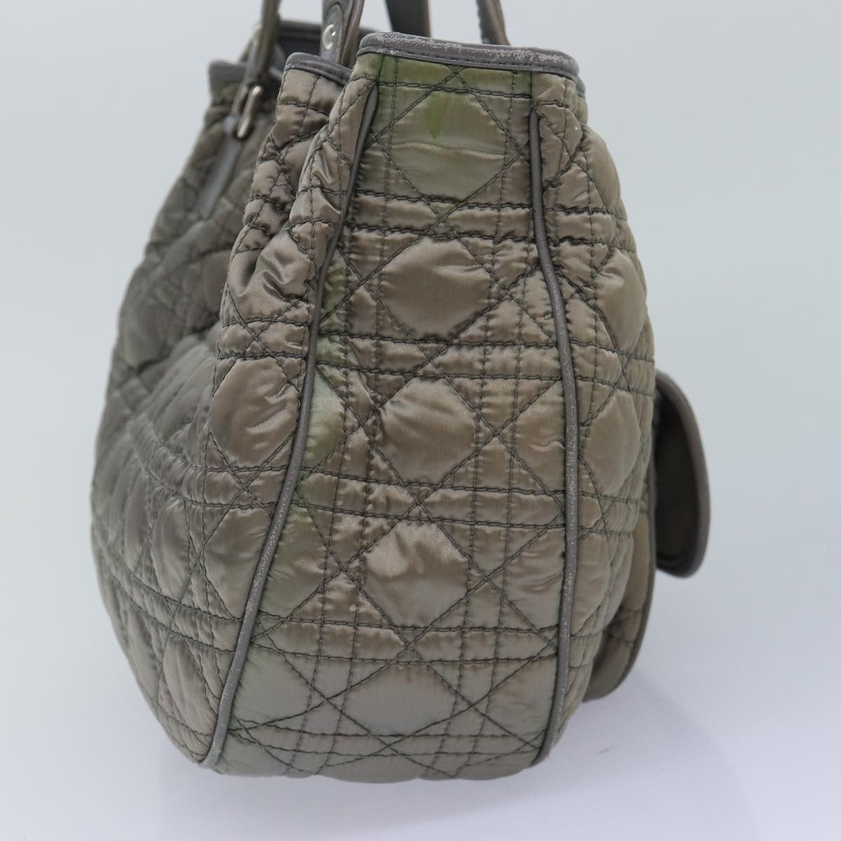 Dior Cannage Lady Grey Synthetic Handbag (Pre-Owned) Size ONE SIZE - 3 Thumbnail
