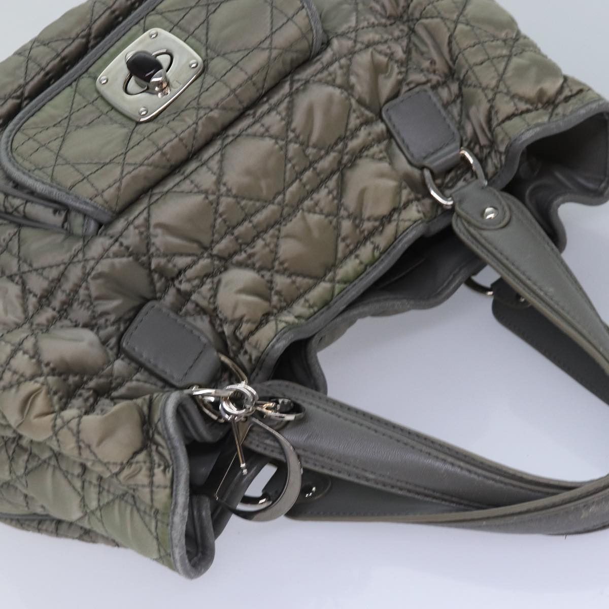 Dior Cannage Lady Grey Synthetic Handbag (Pre-Owned) Size ONE SIZE - 12 Thumbnail