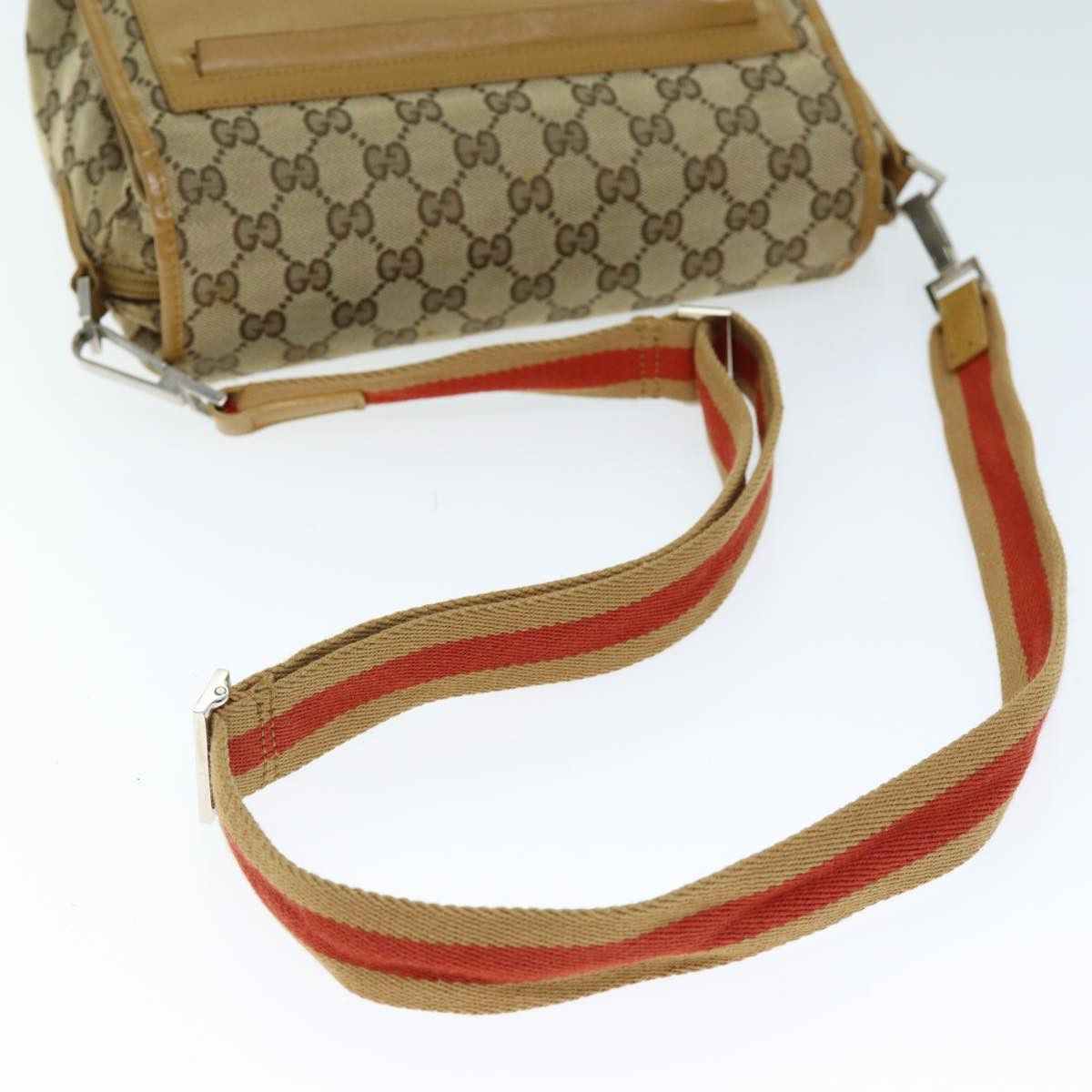 Gucci Sherry Beige Canvas Shoulder Bag (Pre-Owned) Size ONE SIZE - 10 Thumbnail