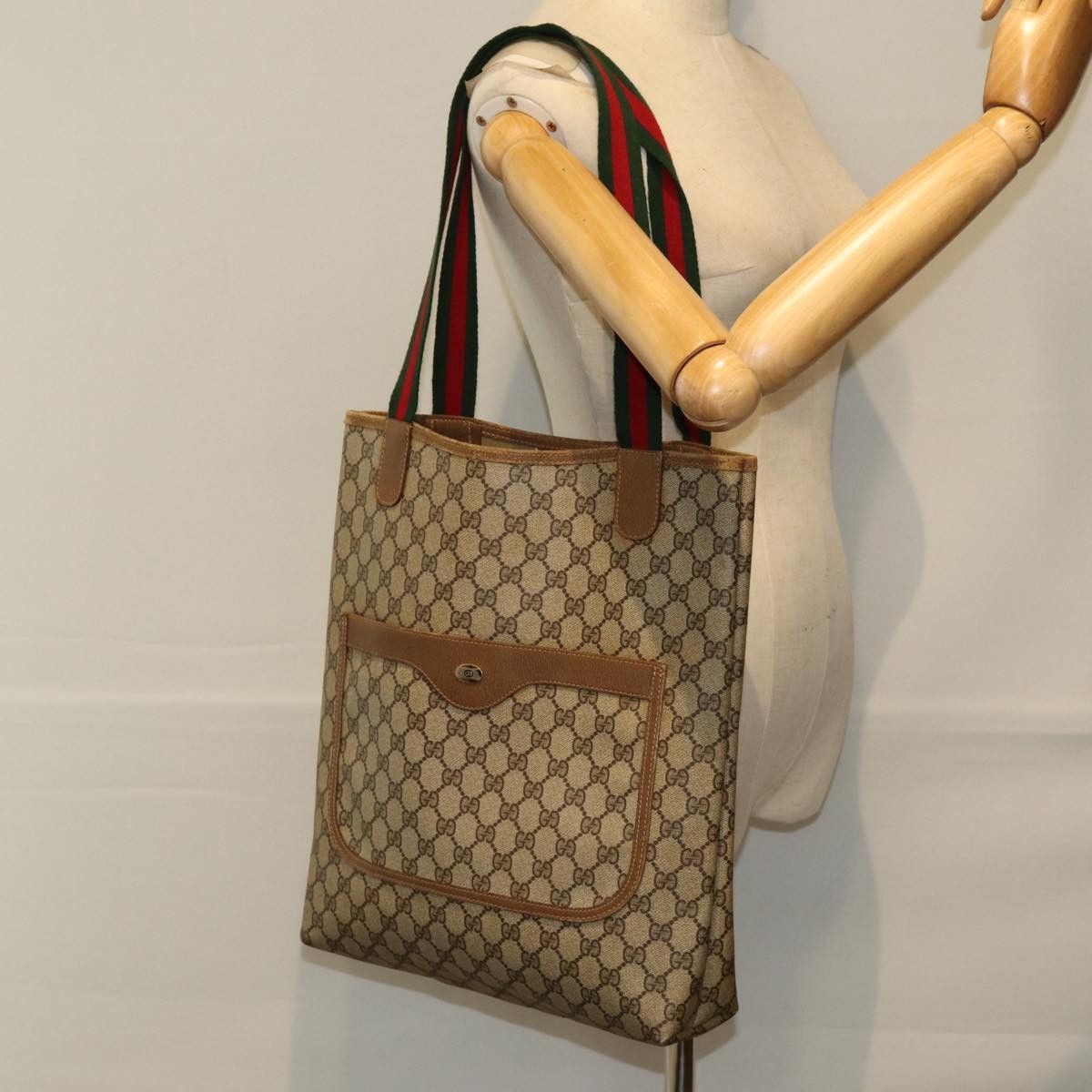 Gucci Gg Supreme Beige Canvas Tote Bag (Pre-Owned) Size ONE SIZE - 8 Thumbnail
