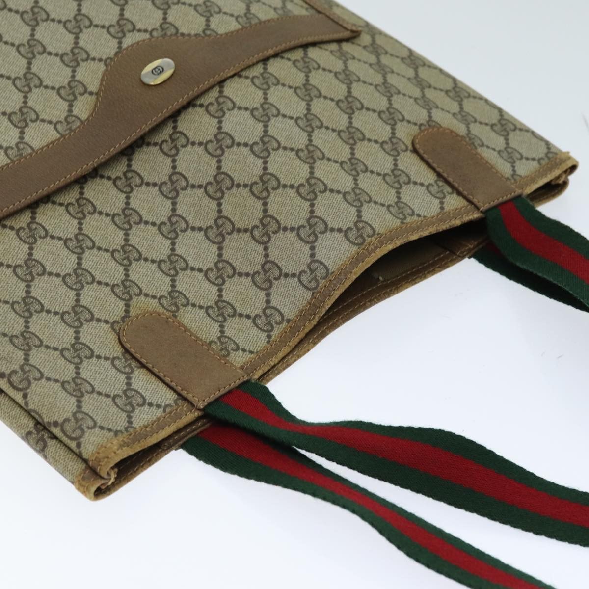 Gucci Gg Supreme Beige Canvas Tote Bag (Pre-Owned) Size ONE SIZE - 4 Thumbnail