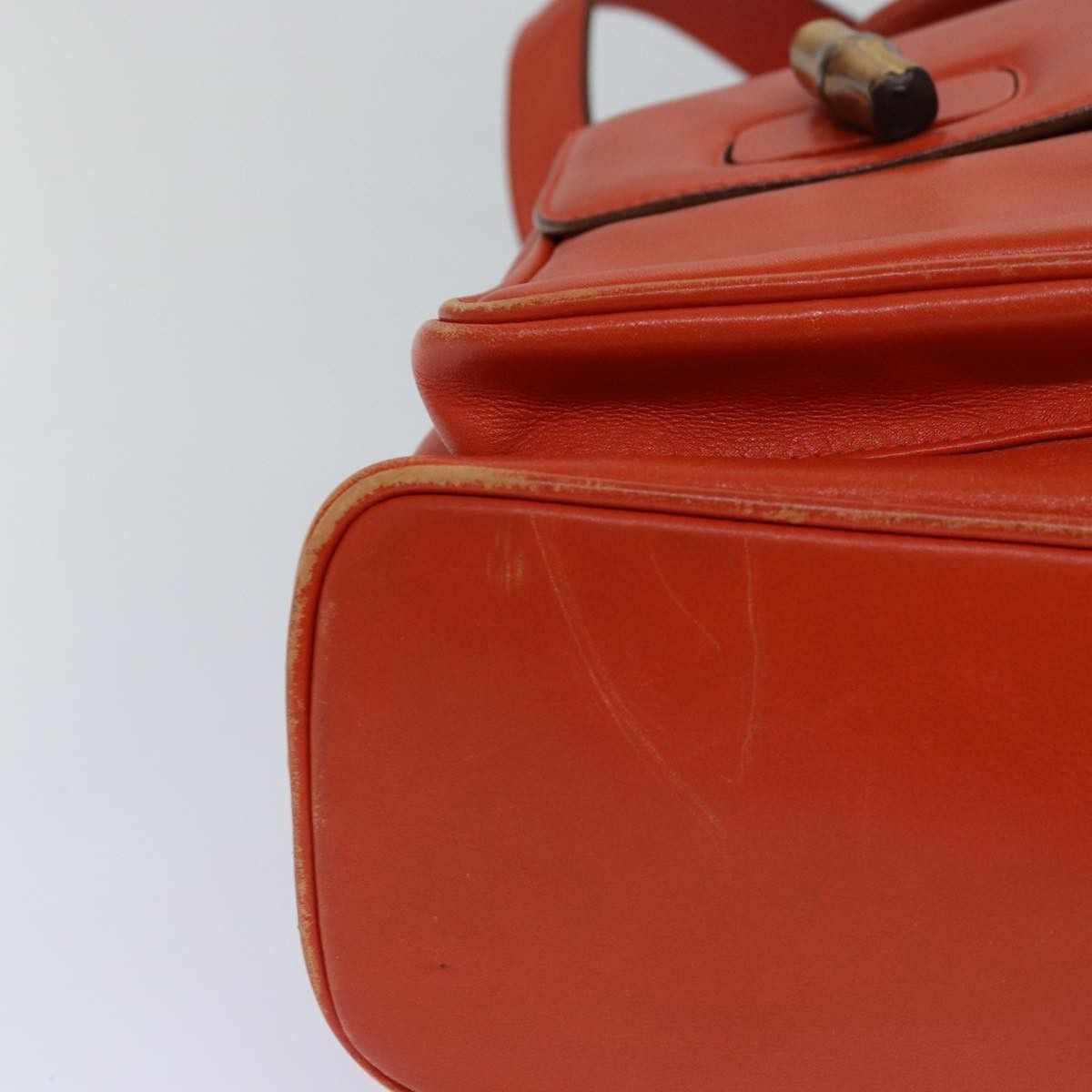 Gucci Bamboo Orange Leather Backpack Bag (Pre-Owned) Size ONE SIZE - 15 Thumbnail