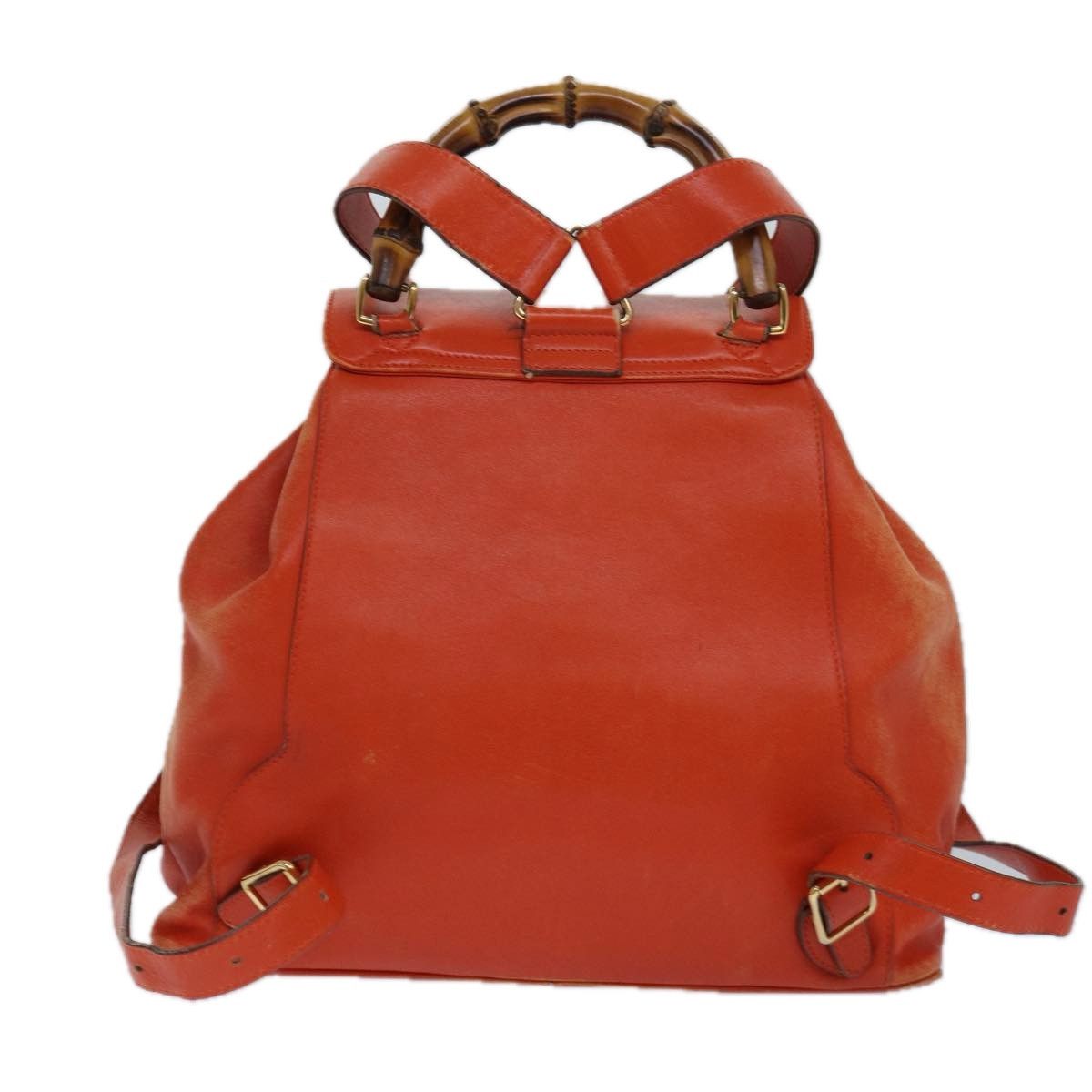 Gucci Bamboo Orange Leather Backpack Bag (Pre-Owned) Size ONE SIZE - 2 Thumbnail