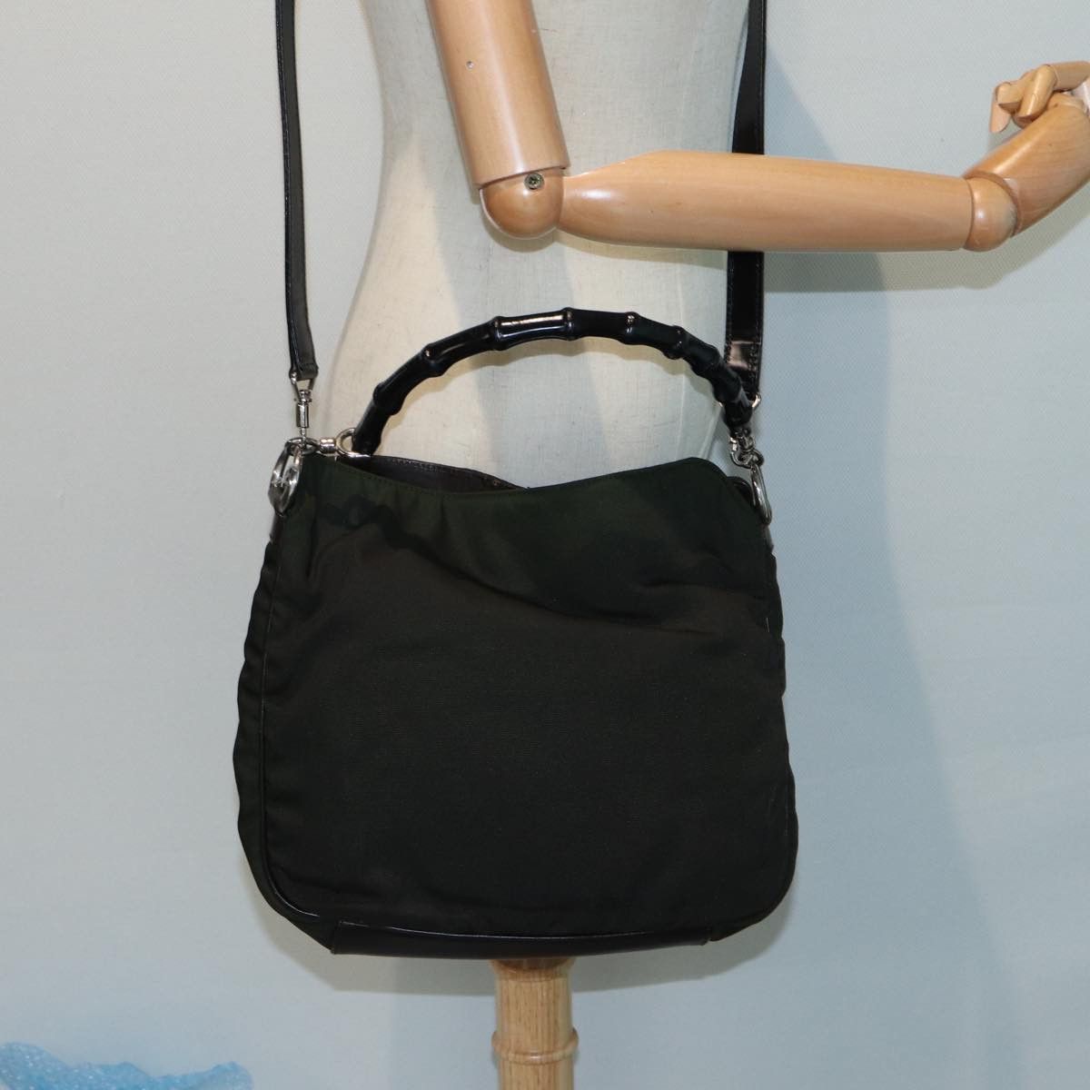 Gucci Bamboo Khaki Synthetic Handbag (Pre-Owned) Size ONE SIZE - 7 Thumbnail