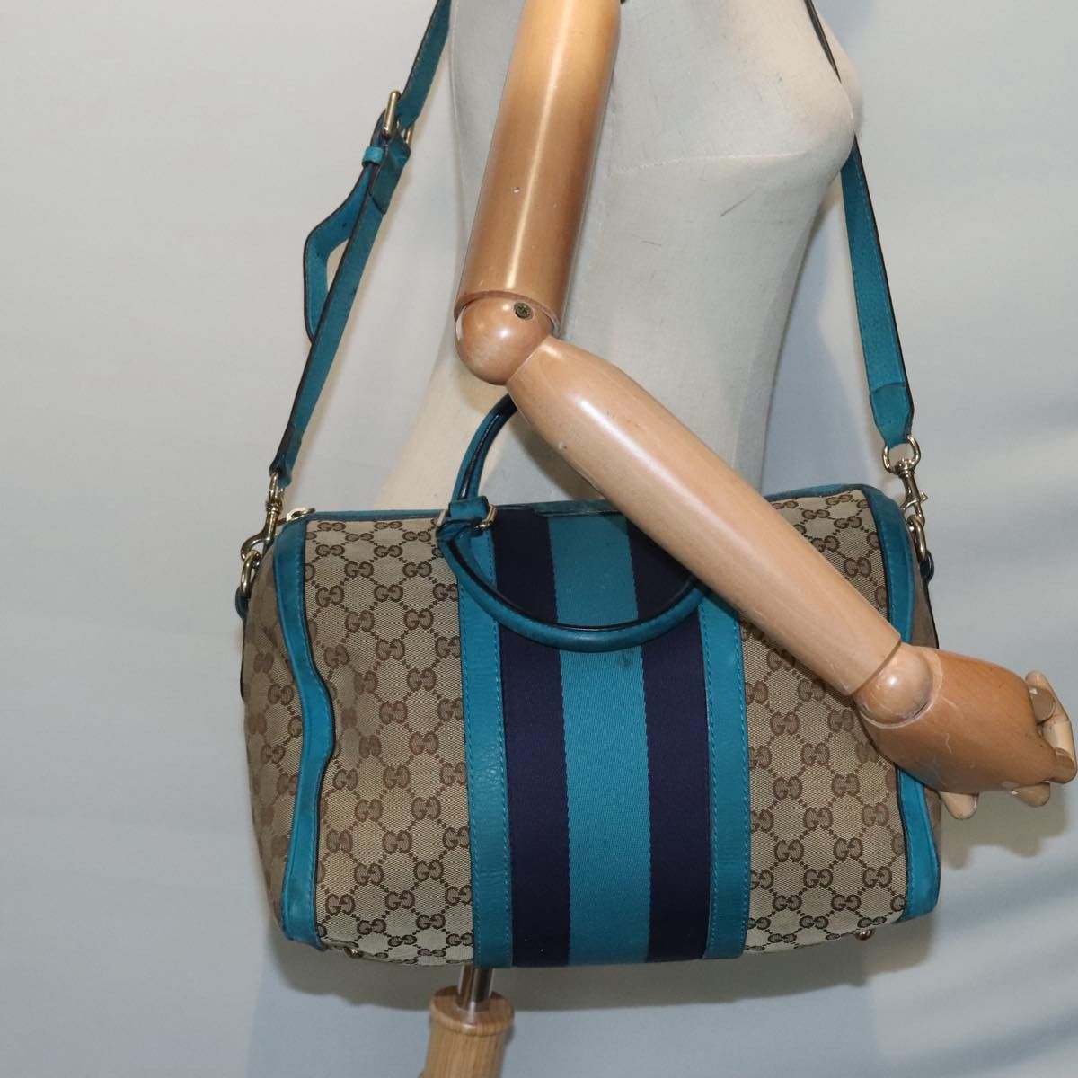 Gucci Web Beige Canvas Travel Bag (Pre-Owned) Size ONE SIZE - 16 Thumbnail