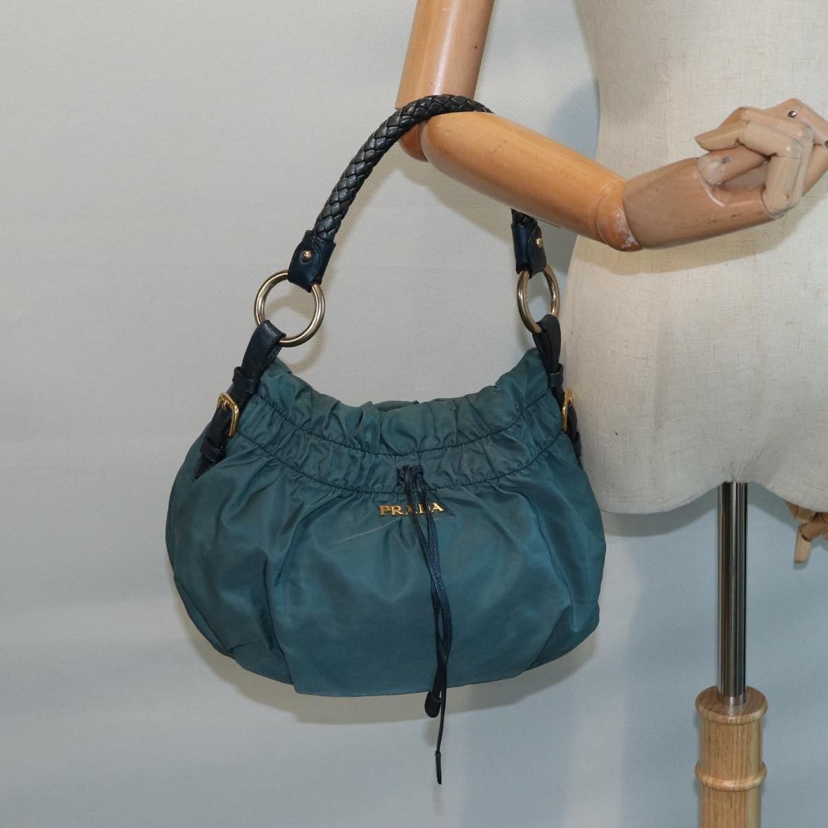 Prada Tessuto Green Synthetic Handbag (Pre-Owned) Size ONE SIZE - 14 Thumbnail