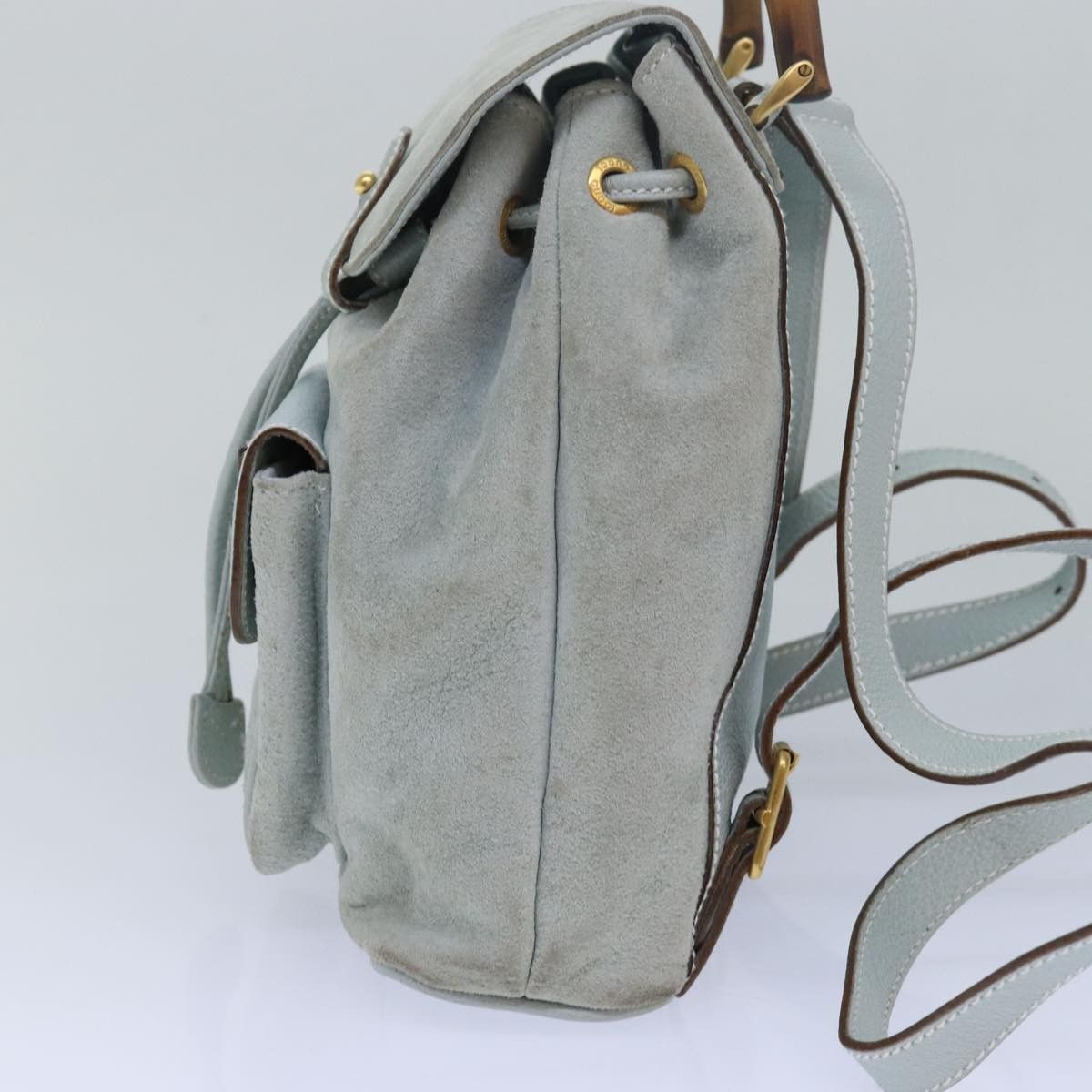 Gucci Bamboo Blue Suede Backpack Bag (Pre-Owned) Size ONE SIZE - 10 Thumbnail