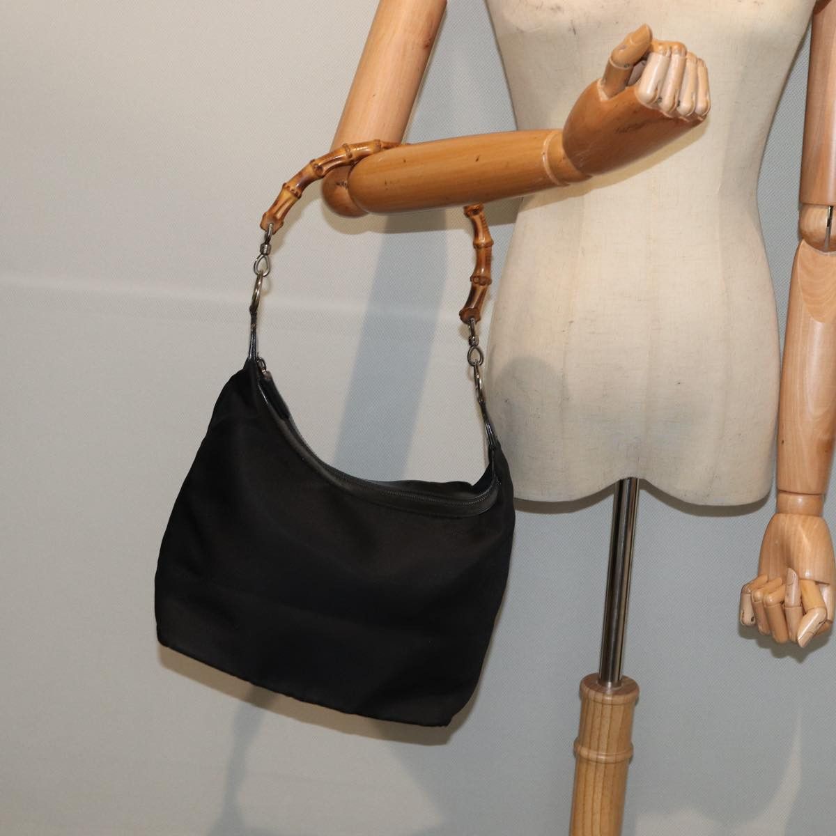 Gucci Bamboo Black Synthetic Shoulder Bag (Pre-Owned) Size ONE SIZE - 7 Thumbnail