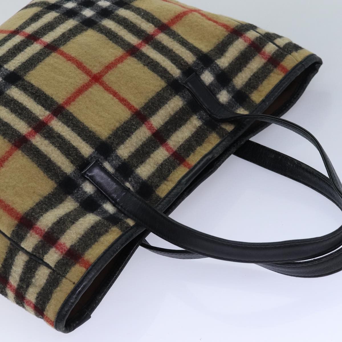 Burberry Nova Check Beige Wool Shoulder Bag (Pre-Owned) Size ONE SIZE - 15 Thumbnail