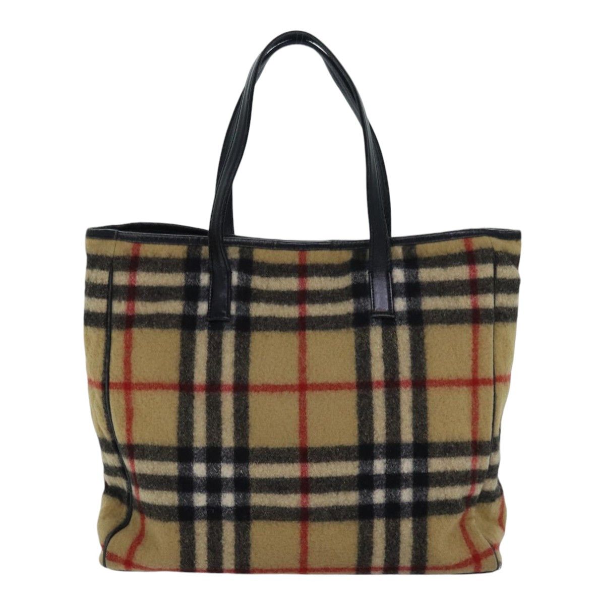 Burberry Nova Check Beige Wool Shoulder Bag (Pre-Owned) Size ONE SIZE - 2 Thumbnail