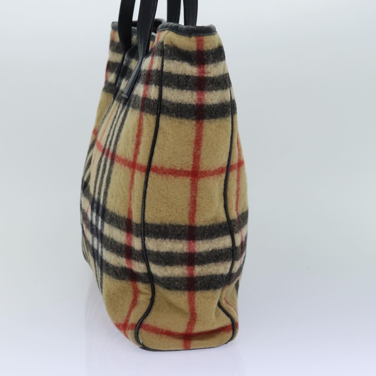 Burberry Nova Check Beige Wool Shoulder Bag (Pre-Owned) Size ONE SIZE - 3 Thumbnail