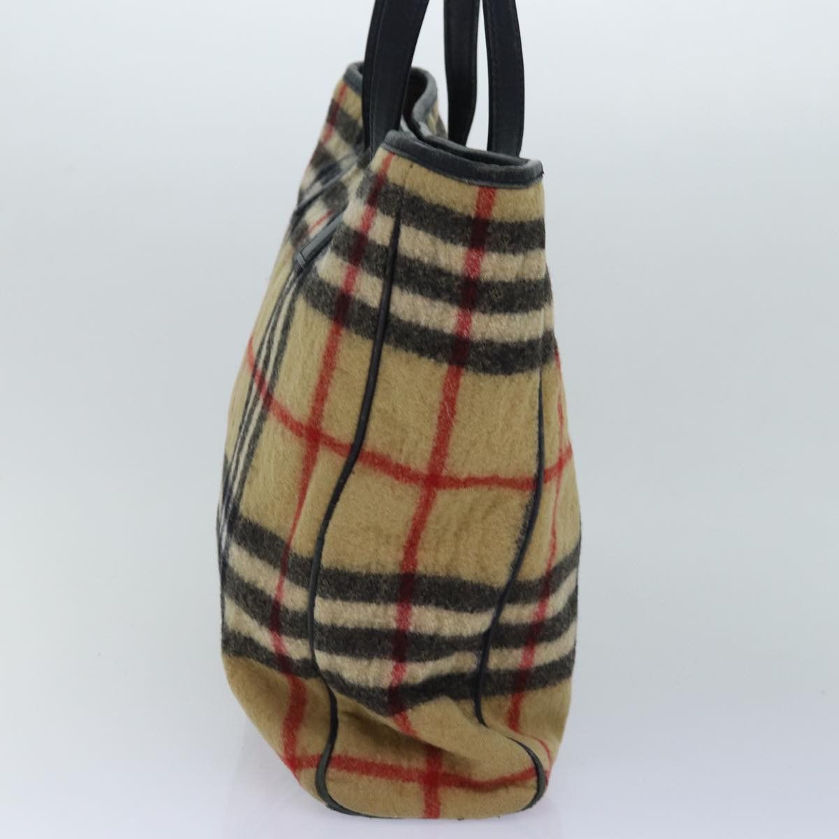 Burberry Nova Check Beige Wool Shoulder Bag (Pre-Owned) Size ONE SIZE - 4 Thumbnail