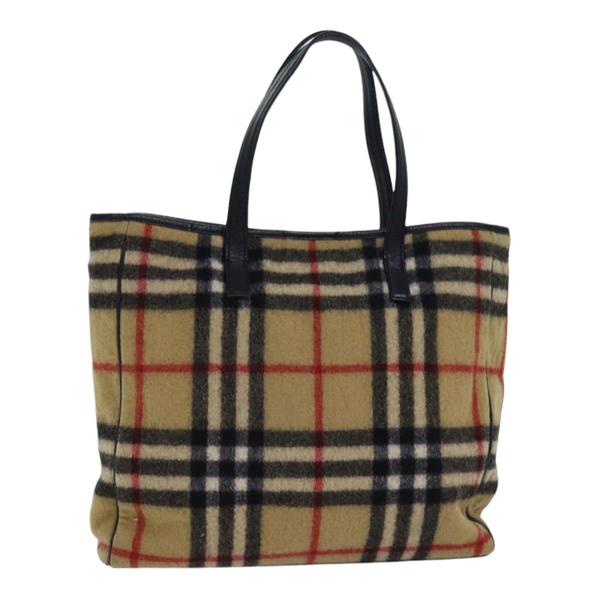 Burberry Nova Check Beige Wool Shoulder Bag (Pre-Owned) Size ONE SIZE - 16 Thumbnail