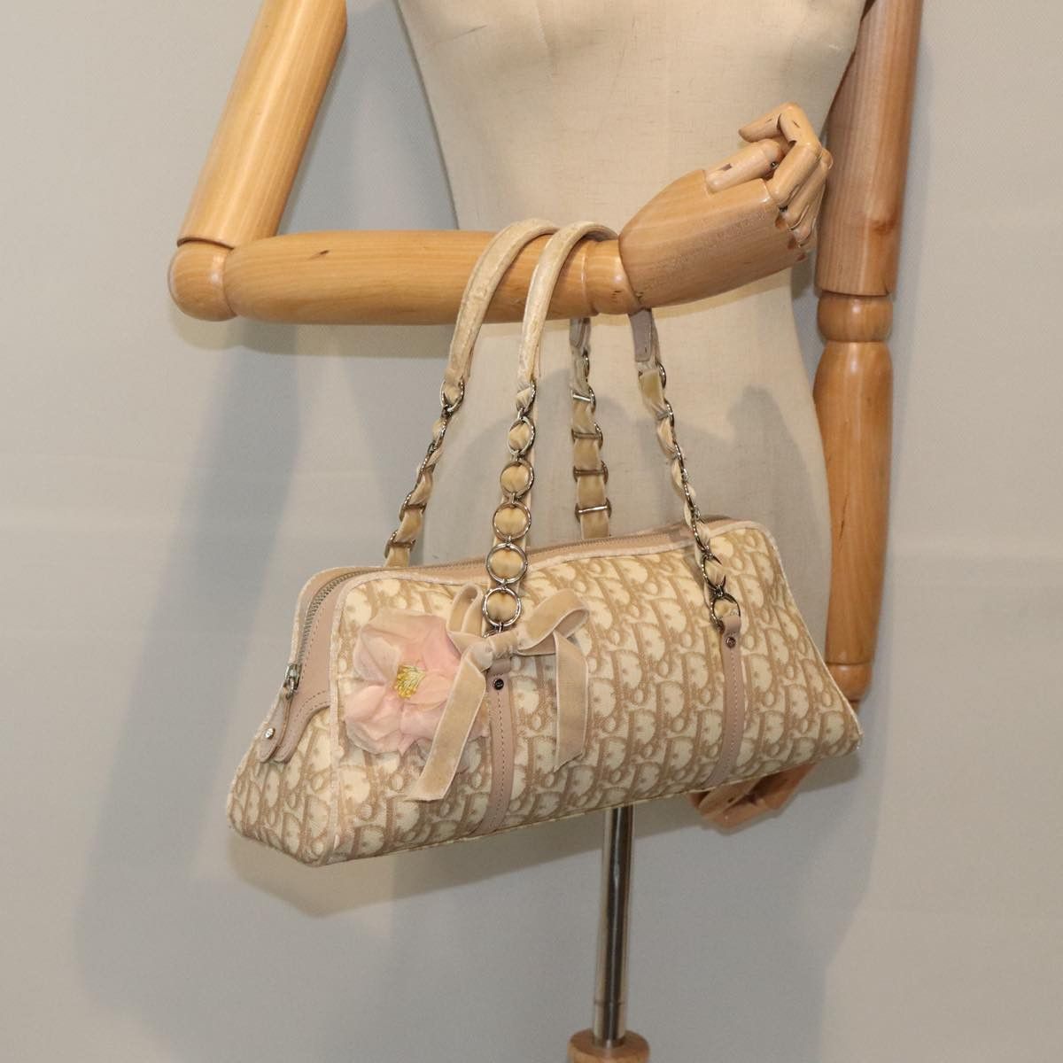 Dior Romantique Beige Canvas Handbag (Pre-Owned) Size ONE SIZE - 14 Thumbnail