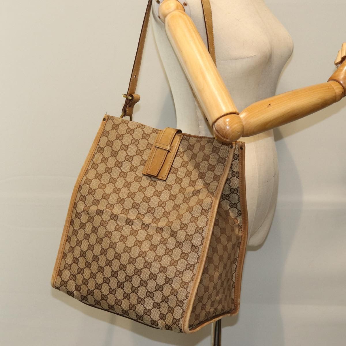Gucci Gg Canvas Beige Canvas Tote Bag (Pre-Owned) Size ONE SIZE - 7 Thumbnail