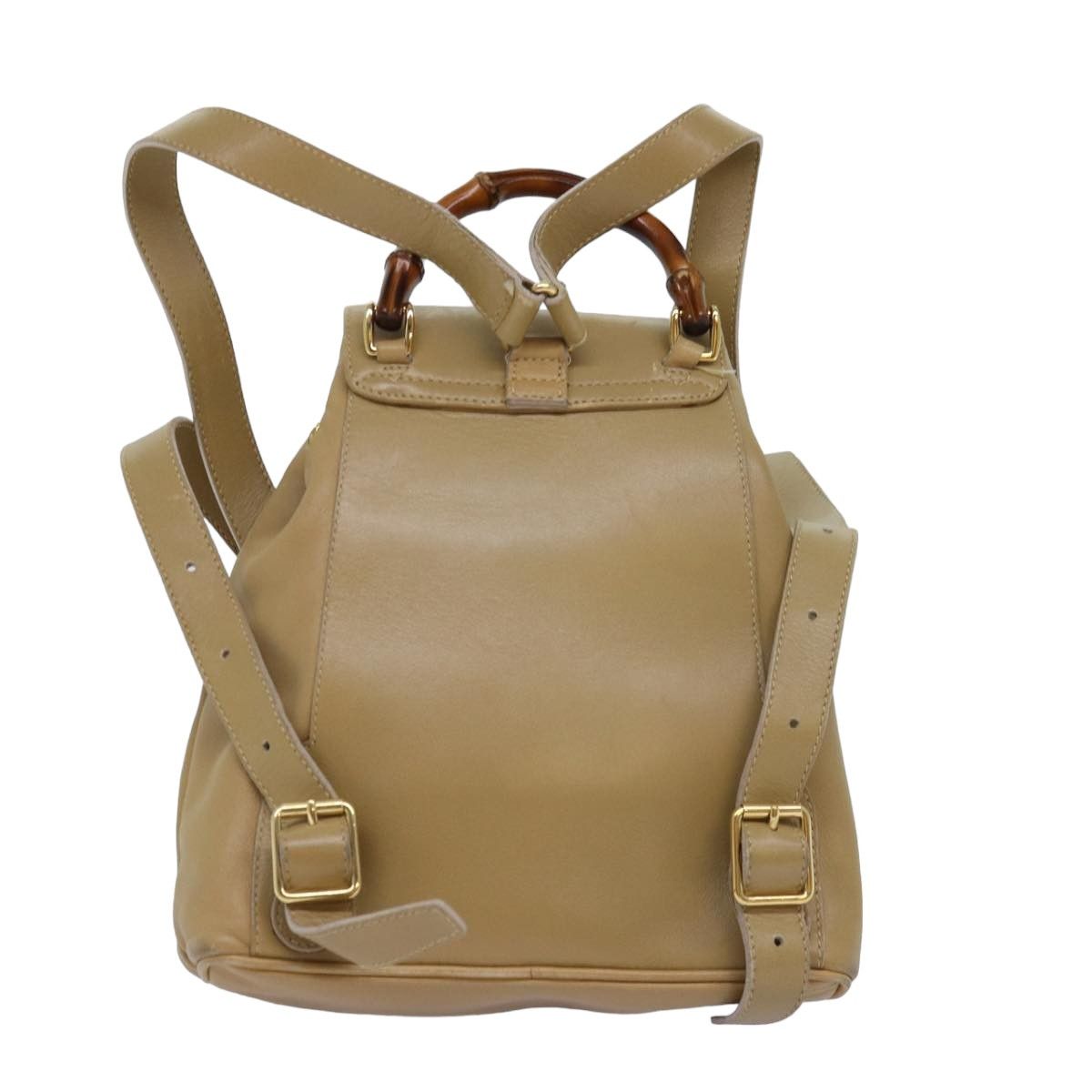 Gucci Bamboo Beige Leather Backpack Bag (Pre-Owned) Size ONE SIZE - 2 Thumbnail