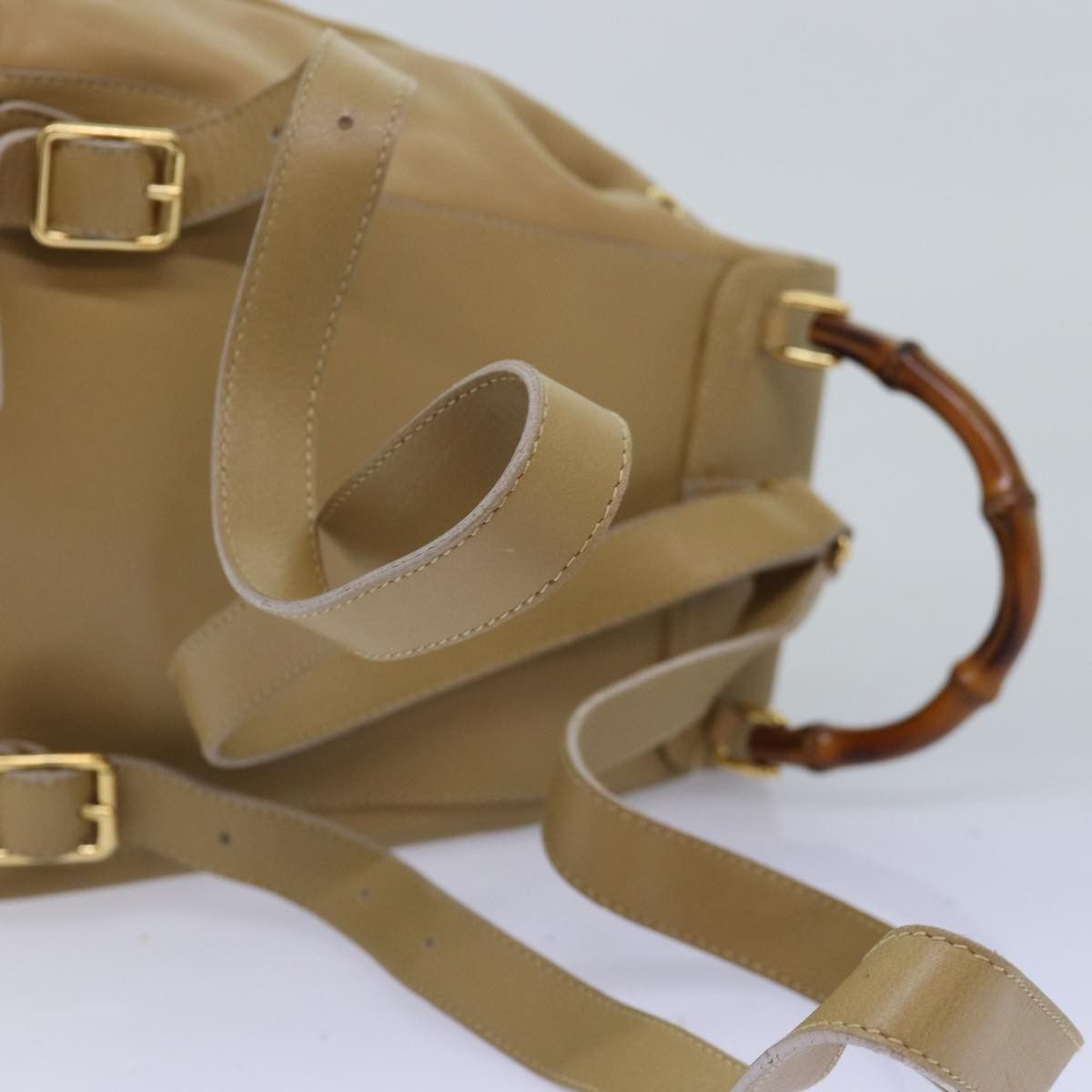 Gucci Bamboo Beige Leather Backpack Bag (Pre-Owned) Size ONE SIZE - 12 Thumbnail