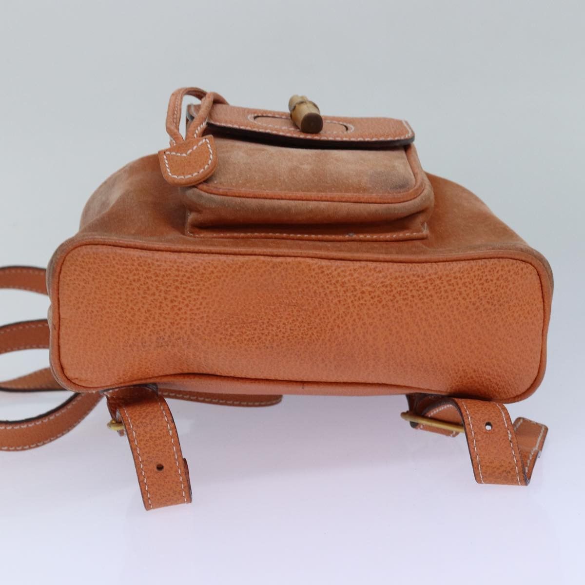 Gucci Bamboo Orange Suede Backpack Bag (Pre-Owned) Size ONE SIZE - 3 Thumbnail