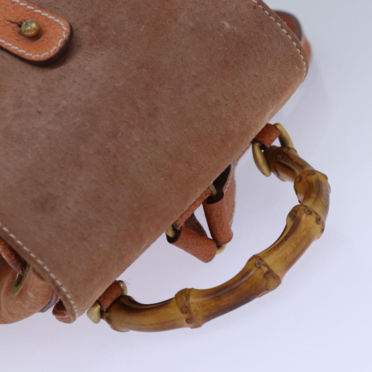 Gucci Bamboo Orange Suede Backpack Bag (Pre-Owned) Size ONE SIZE - 4 Thumbnail