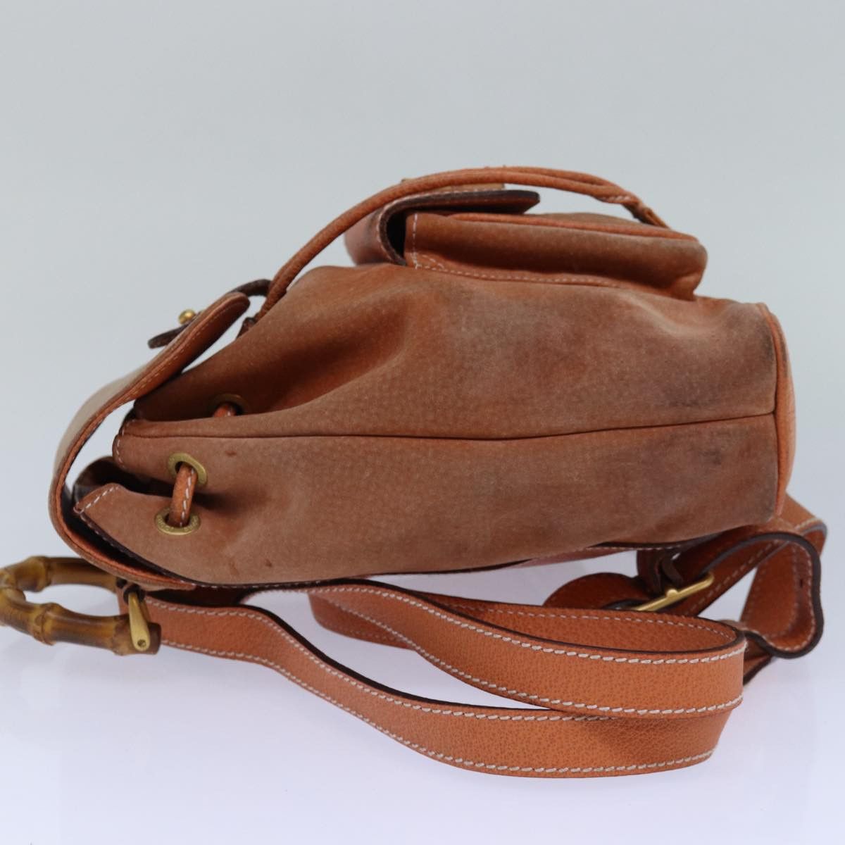 Gucci Bamboo Orange Suede Backpack Bag (Pre-Owned) Size ONE SIZE - 11 Thumbnail