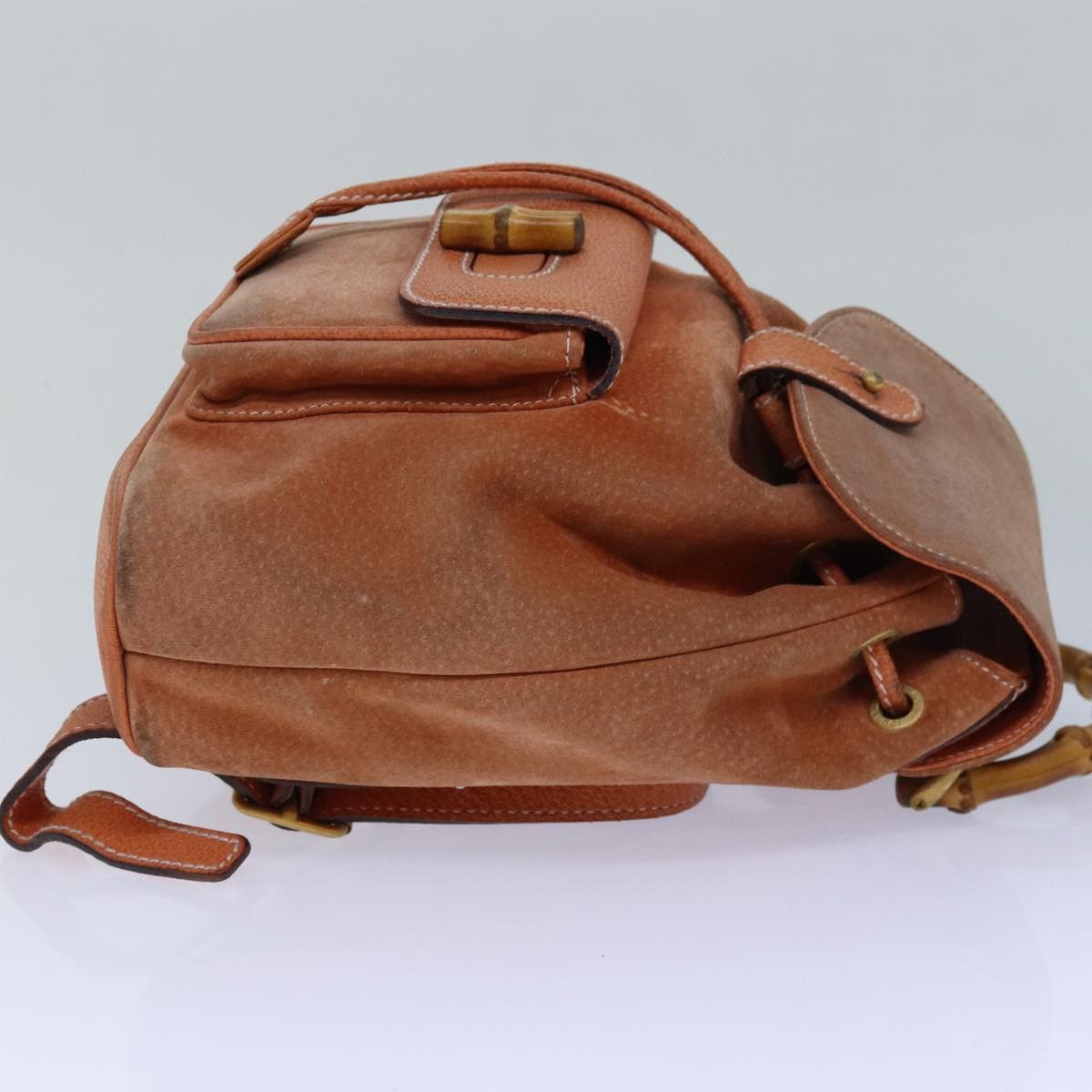 Gucci Bamboo Orange Suede Backpack Bag (Pre-Owned) Size ONE SIZE - 10 Thumbnail