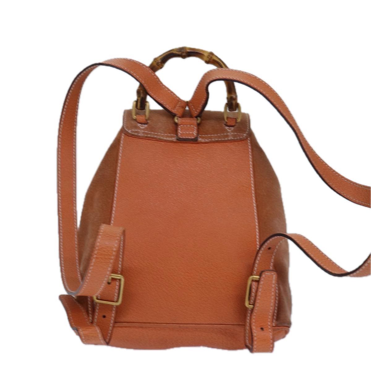 Gucci Bamboo Orange Suede Backpack Bag (Pre-Owned) Size ONE SIZE - 2 Thumbnail