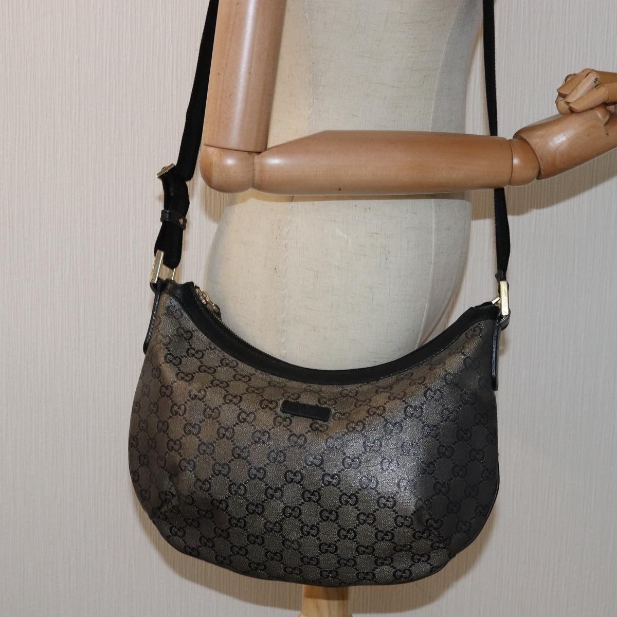 Gucci Gg Crystal Black Canvas Shoulder Bag (Pre-Owned) Size ONE SIZE - 8 Thumbnail