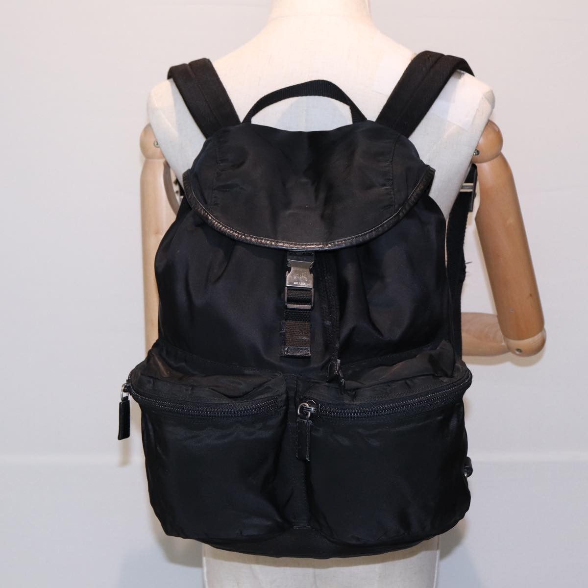 Tessuto Black Synthetic Backpack Bag (Pre-Owned)