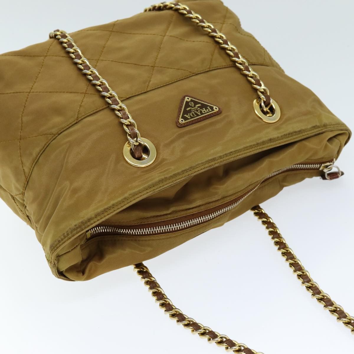 Prada Tessuto Beige Synthetic Shoulder Bag (Pre-Owned) Size ONE SIZE - 4 Thumbnail