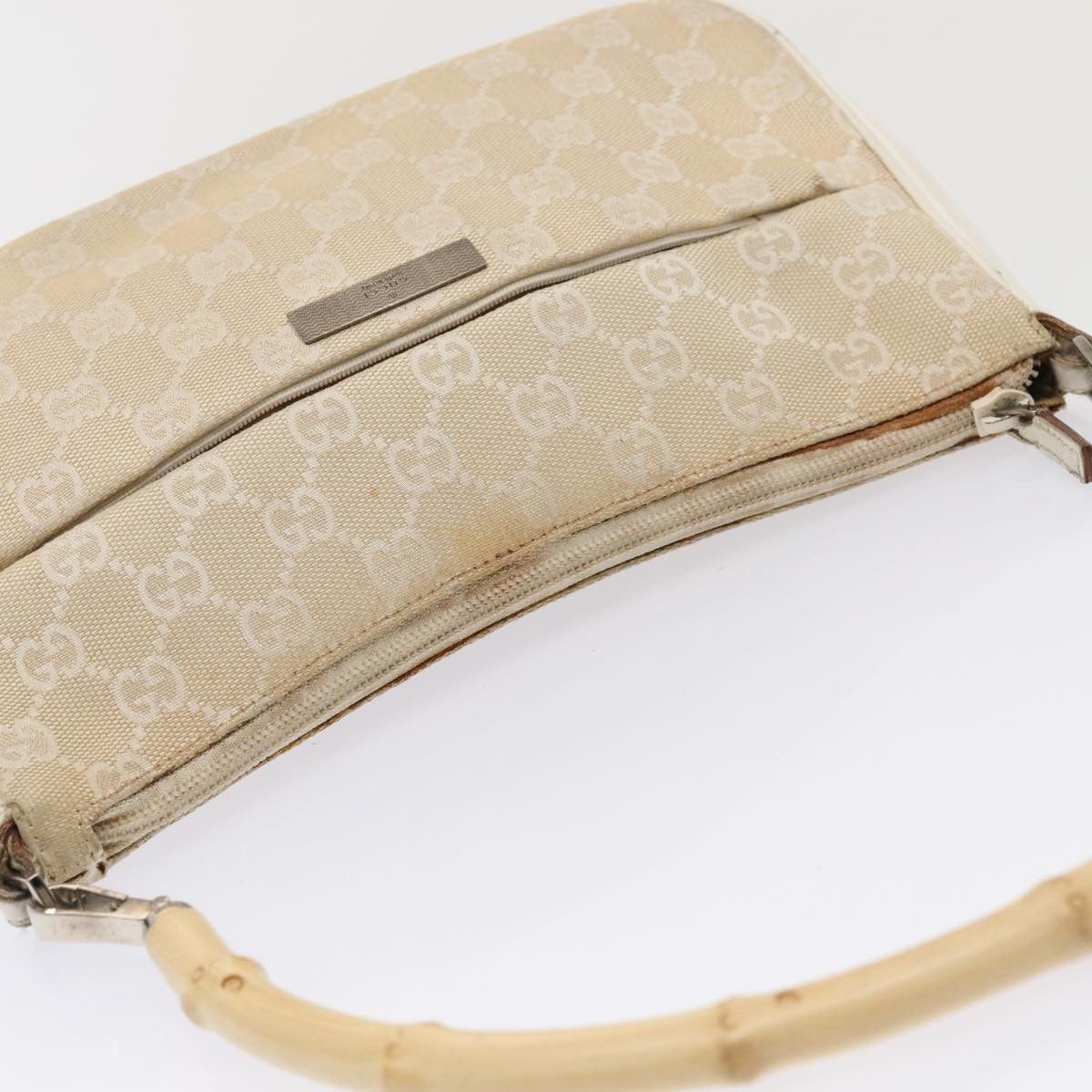 Gucci Bamboo Beige Canvas Handbag (Pre-Owned) Size ONE SIZE - 4 Thumbnail