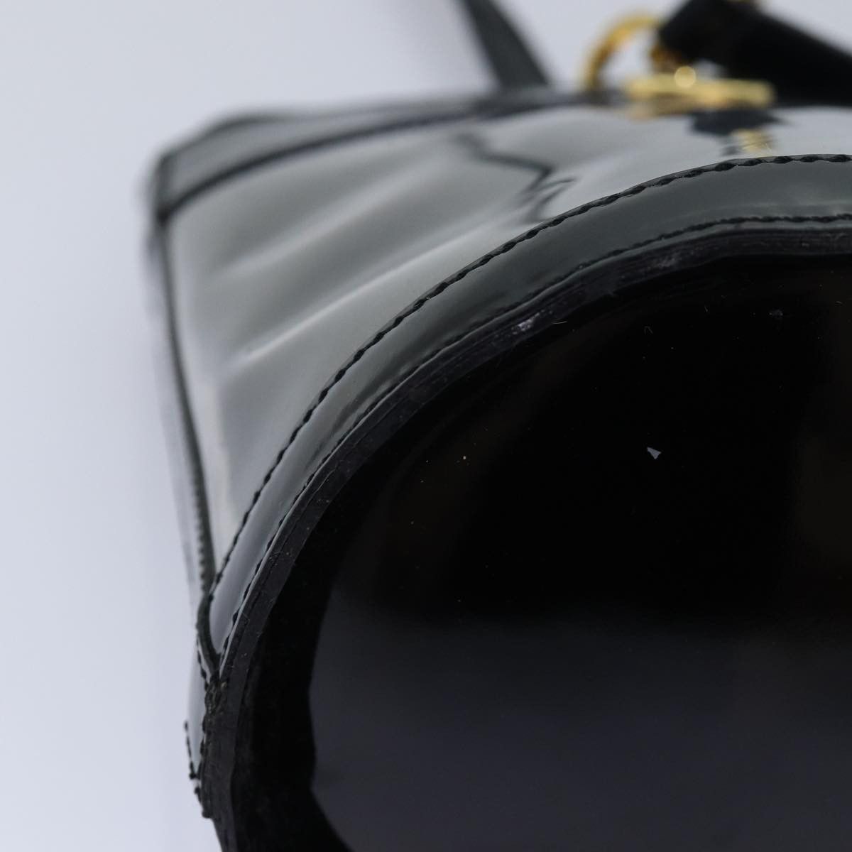 Salvatore Ferragamo Gancini Black Vinyl Shoulder Bag (Pre-Owned) Size ONE SIZE - 12 Thumbnail