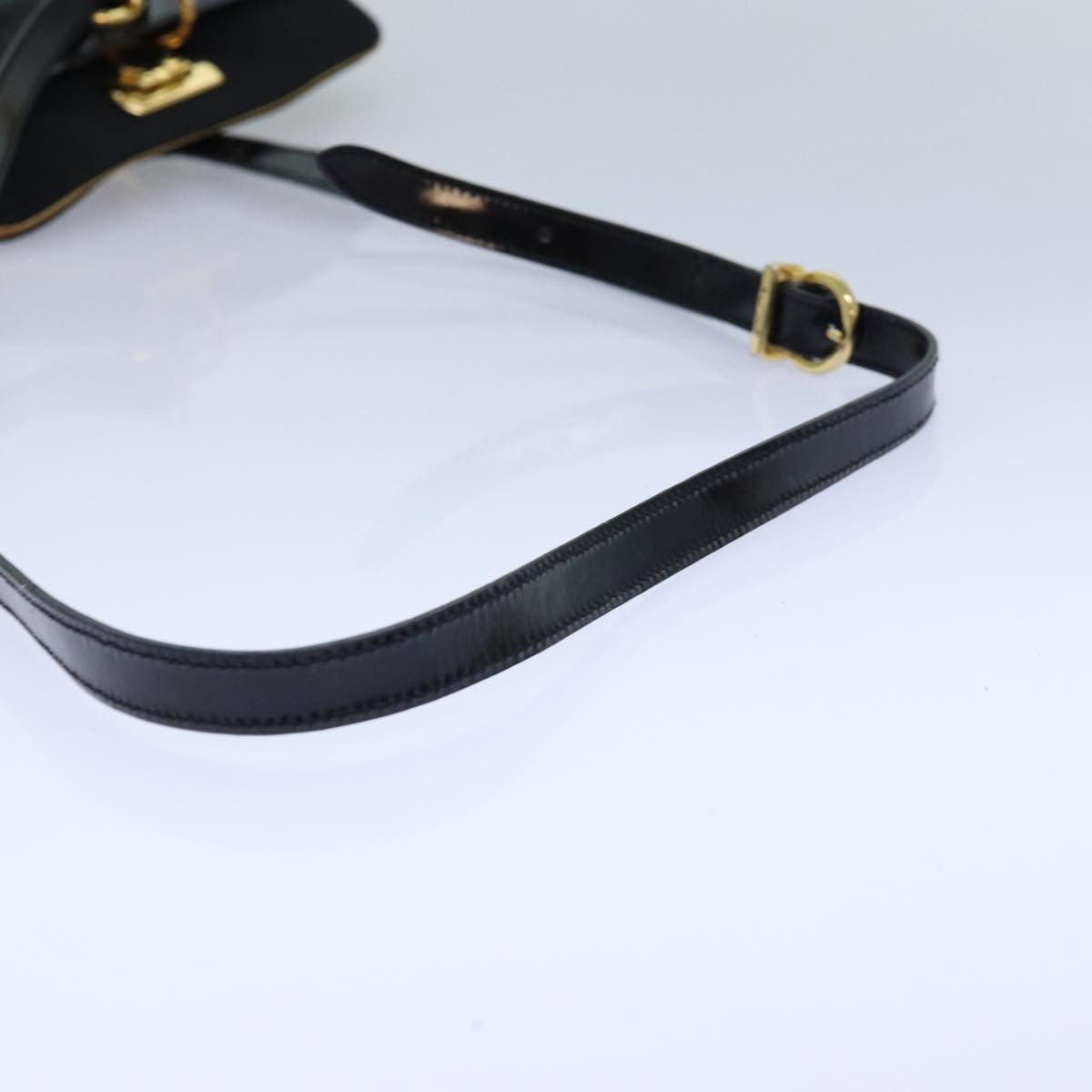 Salvatore Ferragamo Gancini Black Vinyl Shoulder Bag (Pre-Owned) Size ONE SIZE - 10 Thumbnail