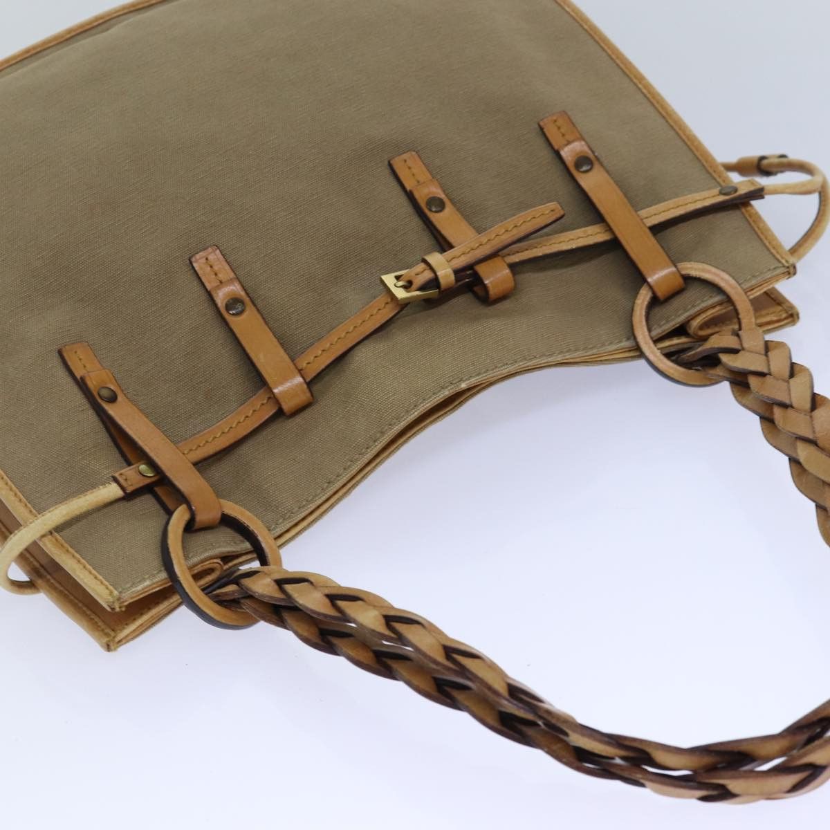 Gucci Beige Canvas Handbag (Pre-Owned) Size ONE SIZE - 4 Thumbnail