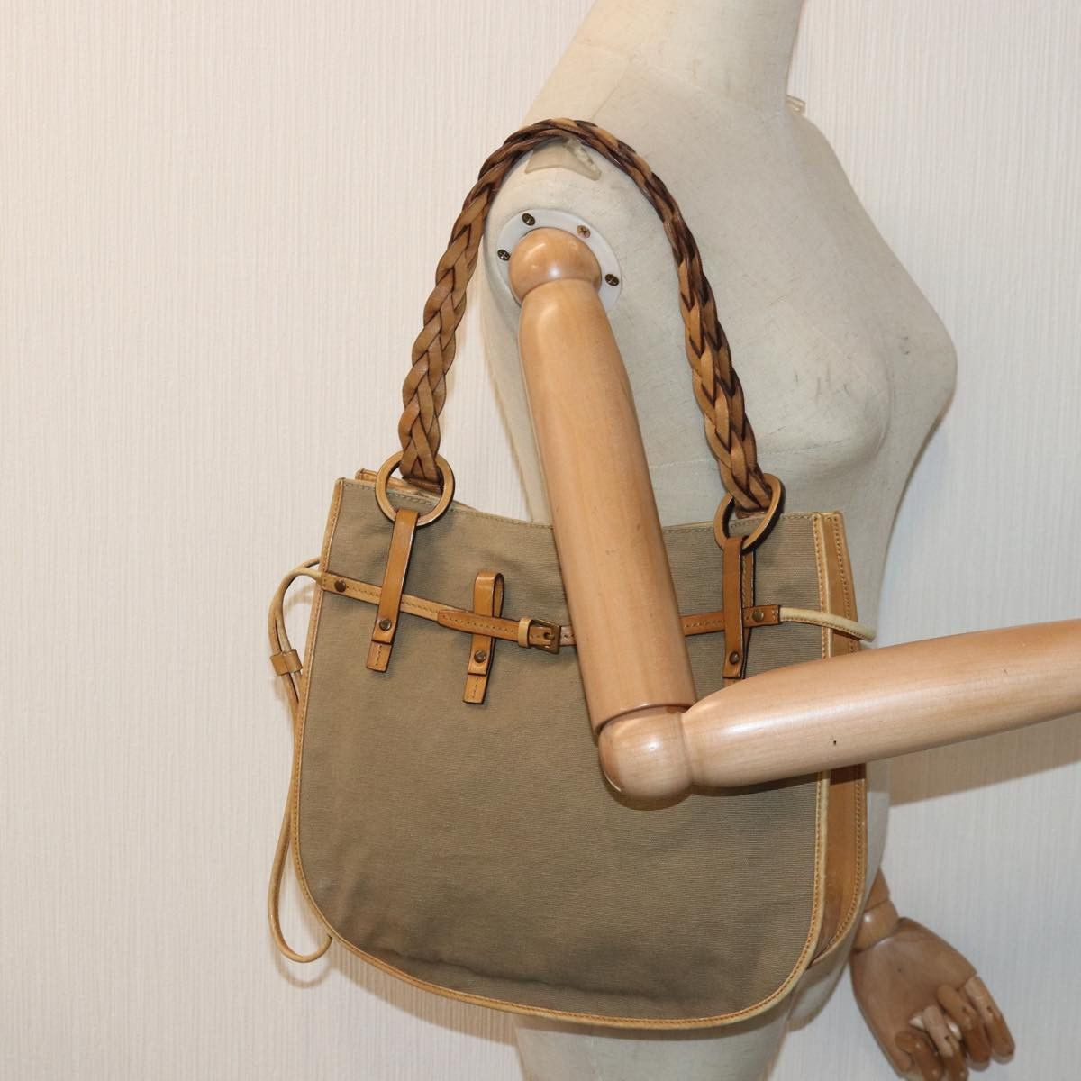 Gucci Beige Canvas Handbag (Pre-Owned) Size ONE SIZE - 7 Thumbnail
