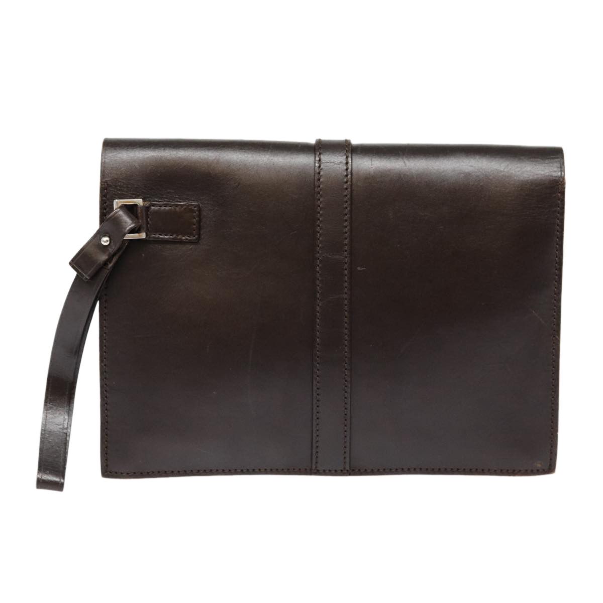 Gucci Brown Leather Clutch Bag (Pre-Owned) Size ONE SIZE - 2 Thumbnail
