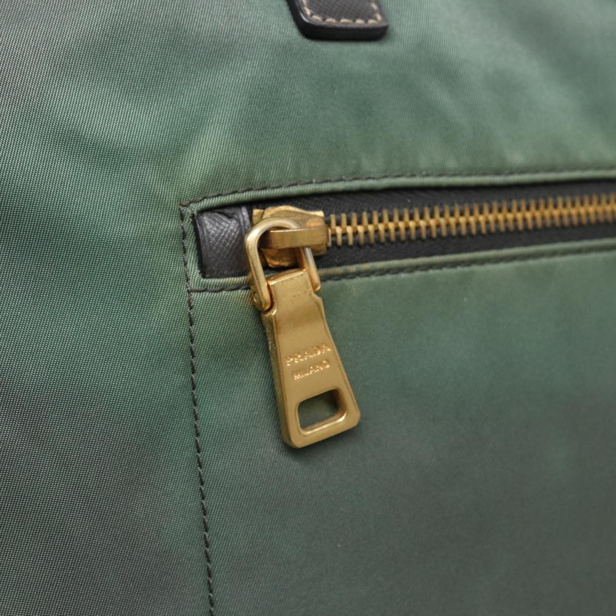 Prada Tessuto Khaki Synthetic Tote Bag (Pre-Owned) Size ONE SIZE - 18 Thumbnail